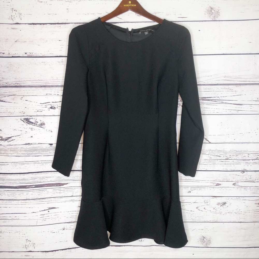 Banana republic long sleeve black dress